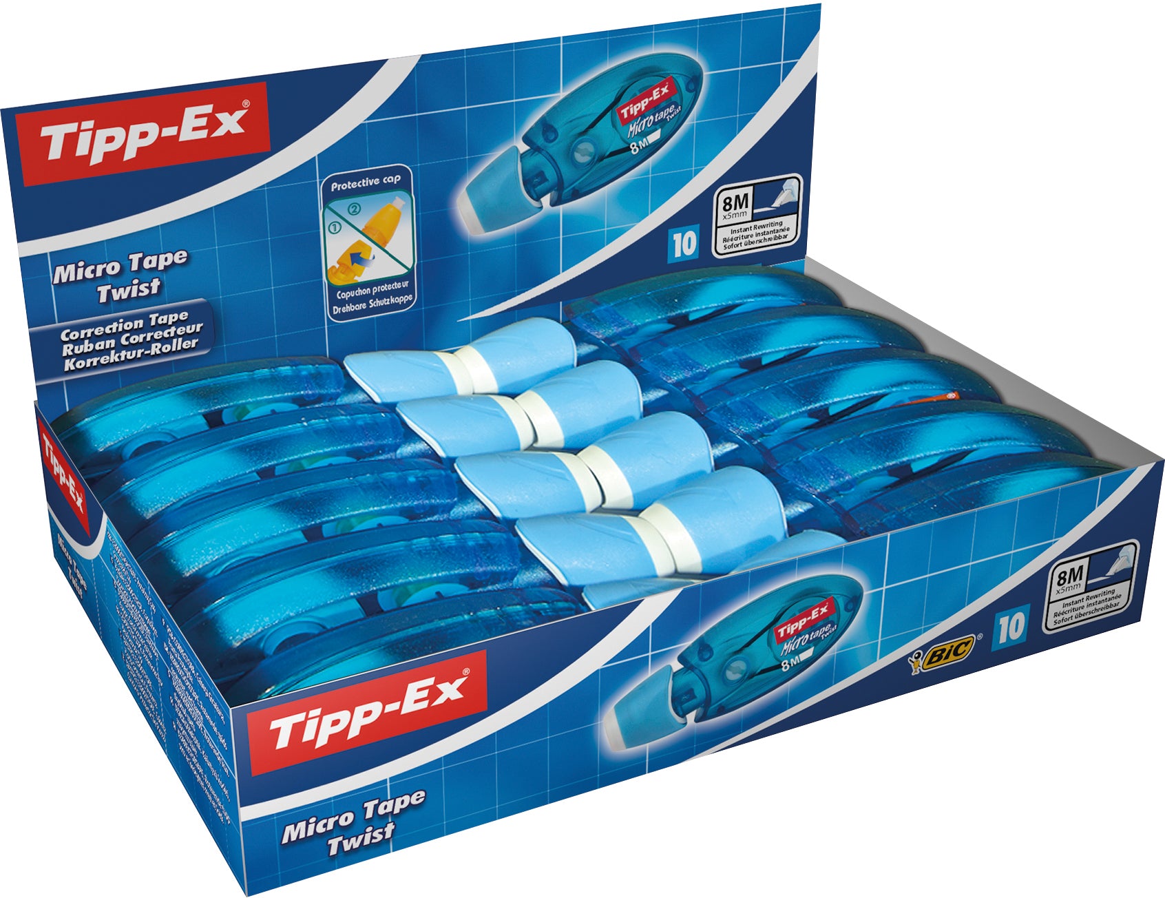 TIPP-EX Micro Tape Twist Korrekturroller 5 mm × 8 m – 10er Pack