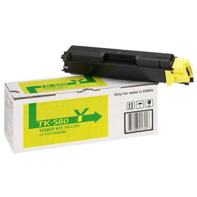 Kyocera – Toner TK-580Y – Gelb, 2800 Seiten – für FS-C5150DN/FS-C5150/ECOSYS P6021 und andere