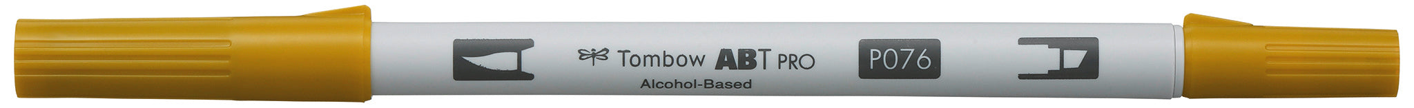 Tombow ABT PRO Pinselstift, Doppelspitze – alkoholbasiert, Grün Ocker