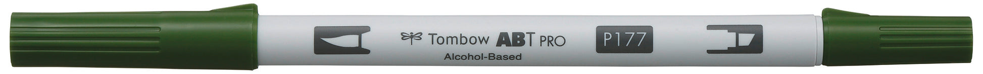 Tombow ABT PRO ABTP-177 Brush Pen, Doppelspitze – Pinsel/fein, alkoholbasiert, Dunkeljade