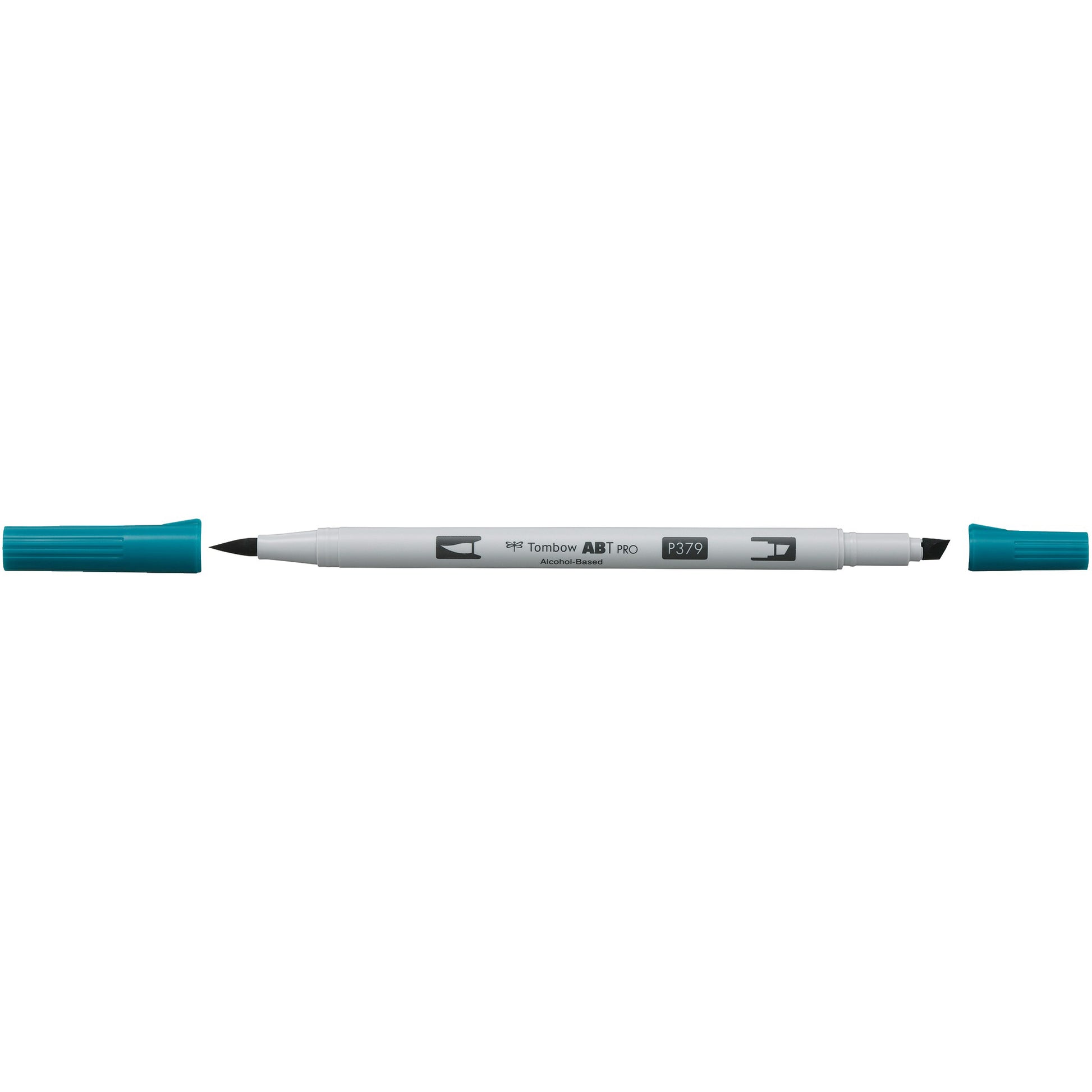 Tombow ABT PRO ABTP-379 Brush Pen, Doppelspitze – Pinsel + Keilspitze, 0,5–5,5 mm, alkoholbasiert, Jadegrün