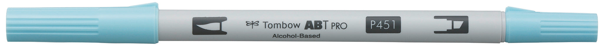 Tombow ABT PRO ABTP-451 Kreativmarker – Doppeltspitze (Pinsel & feine Spitze) – Himmelblau