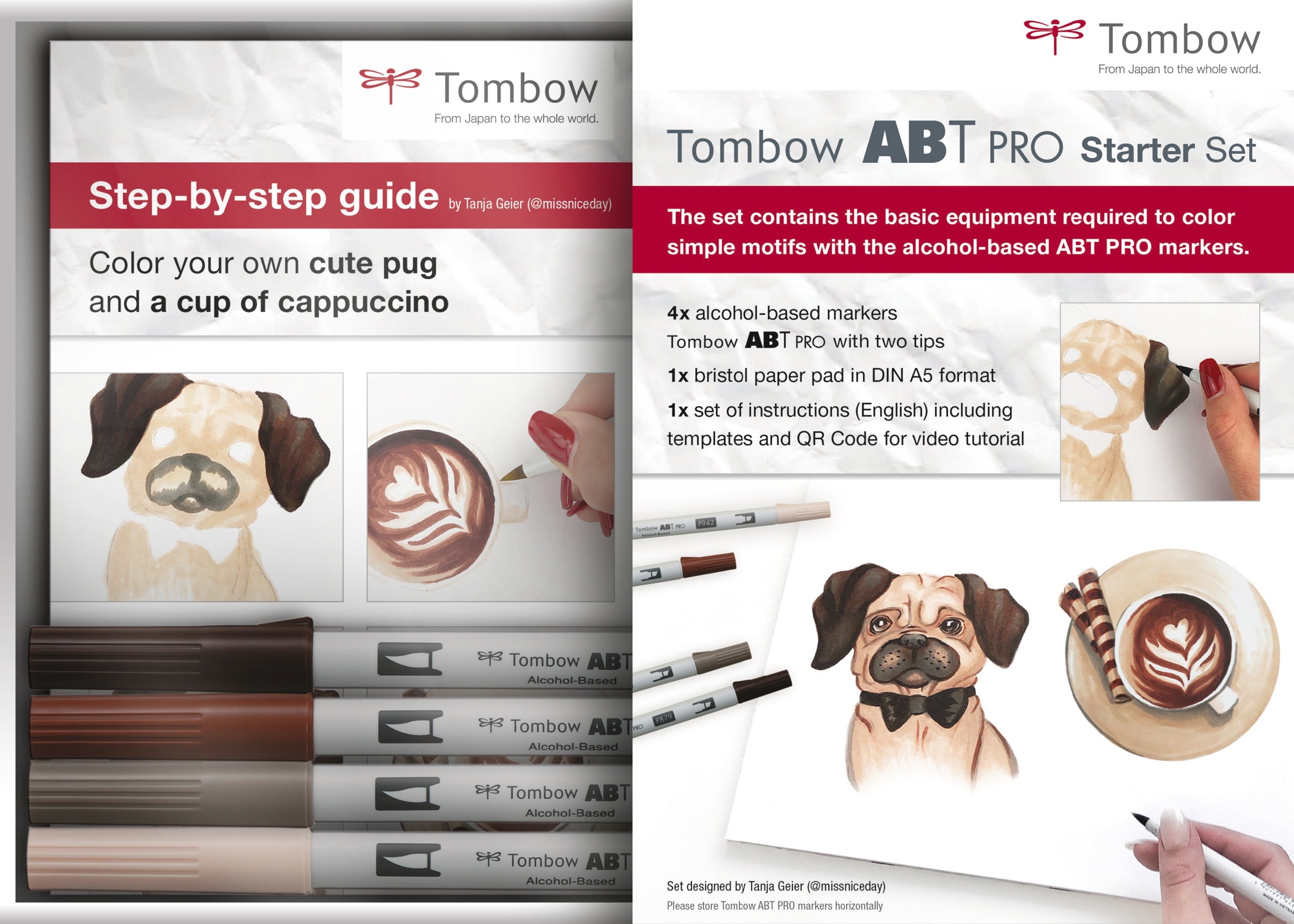 Tombow ABT PRO Filzstifte, Starter-Set – alkoholbasiert