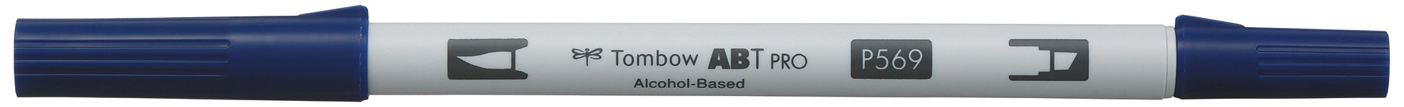 Tombow ABT PRO Brush Pen, Doppelspitze – Pinselspitze, alkoholbasiert, Jet Blue