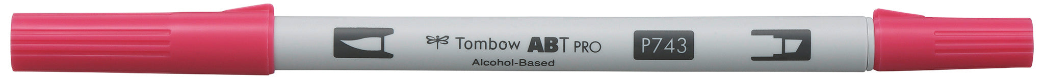 Tombow ABT PRO Brush Pen – Doppelspitze, Pinsel + Keil, 5,5 mm, alkoholbasiert, Hot Pink