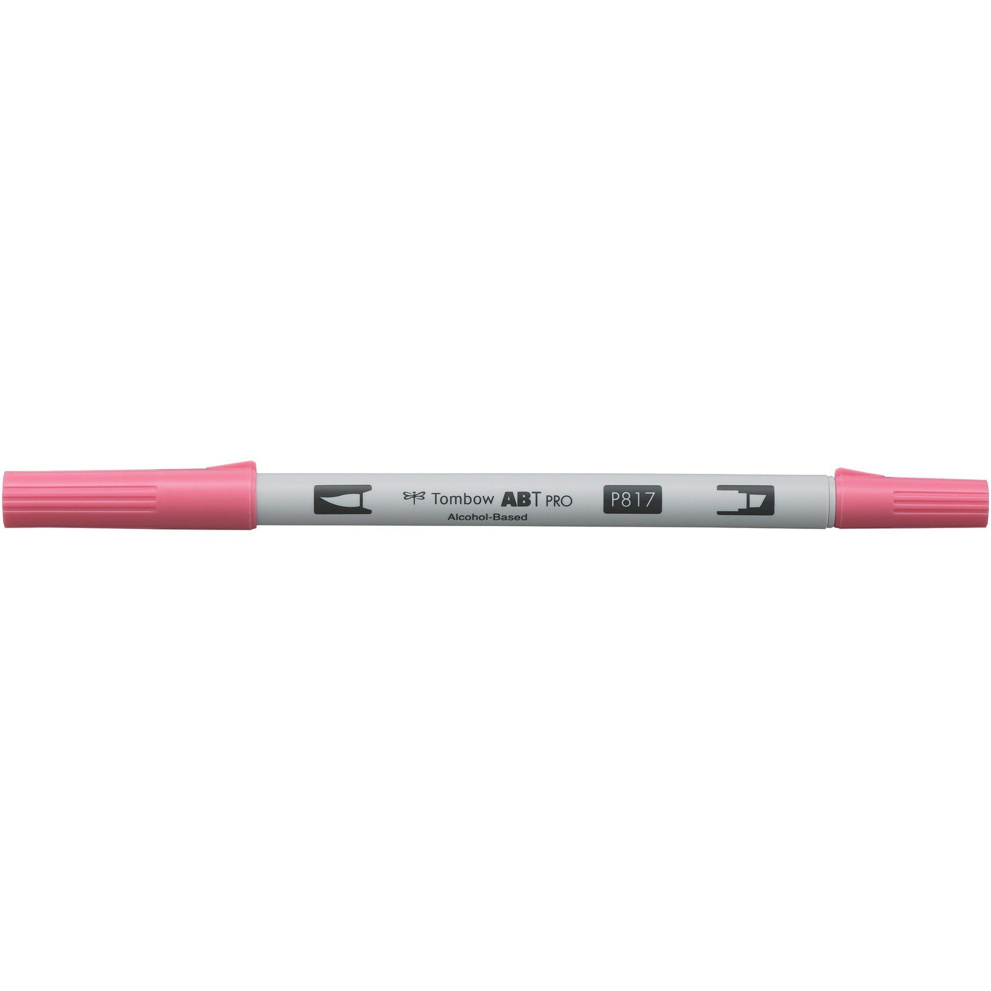Tombow ABT PRO ABTP-817 Brush Pen, Doppelspitze – Pinsel + Keilspitze, 0,5–5,5 mm, alkoholbasiert, Mauve