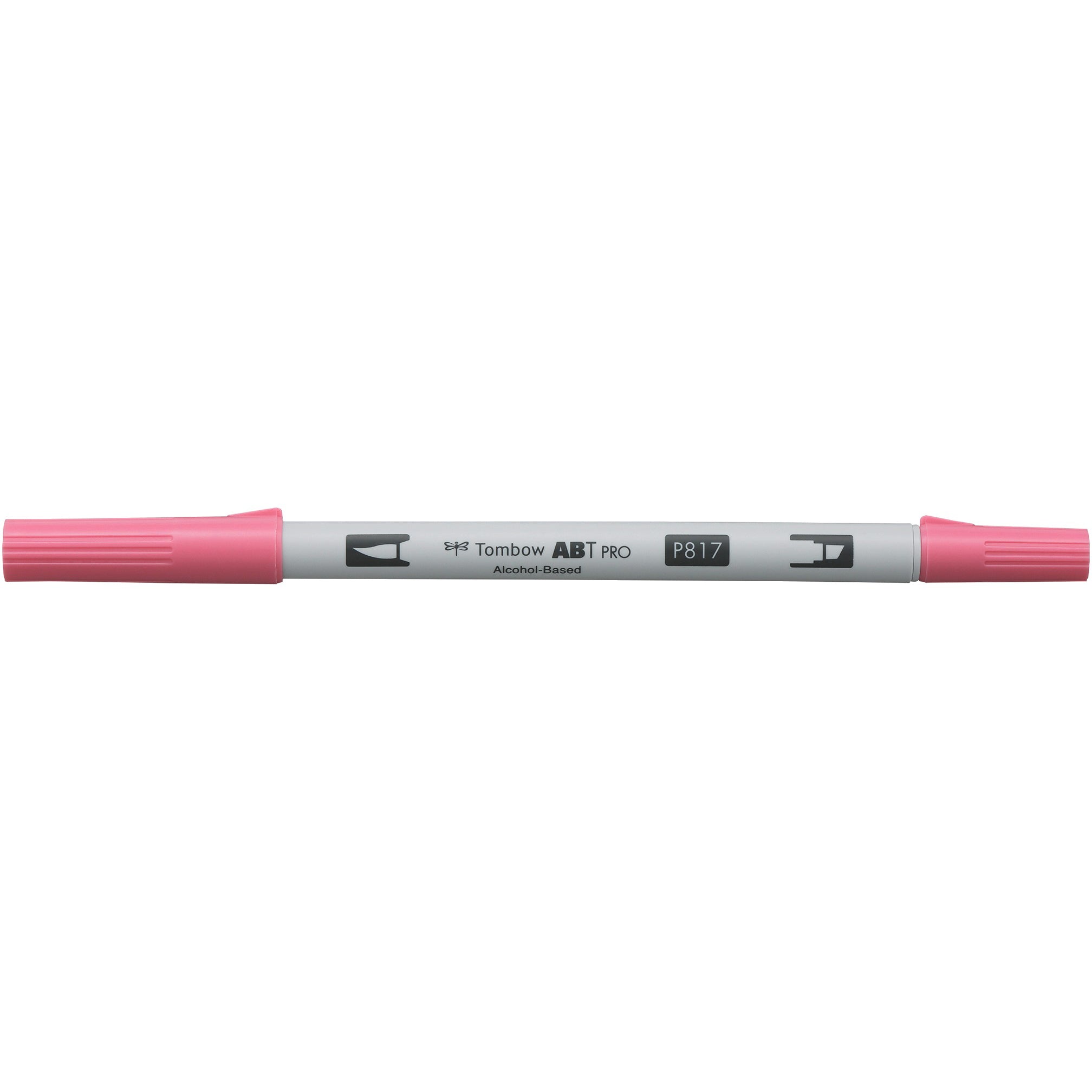 Tombow ABT PRO ABTP-817 Brush Pen, Doppelspitze – Pinsel + Keilspitze, 0,5–5,5 mm, alkoholbasiert, Mauve