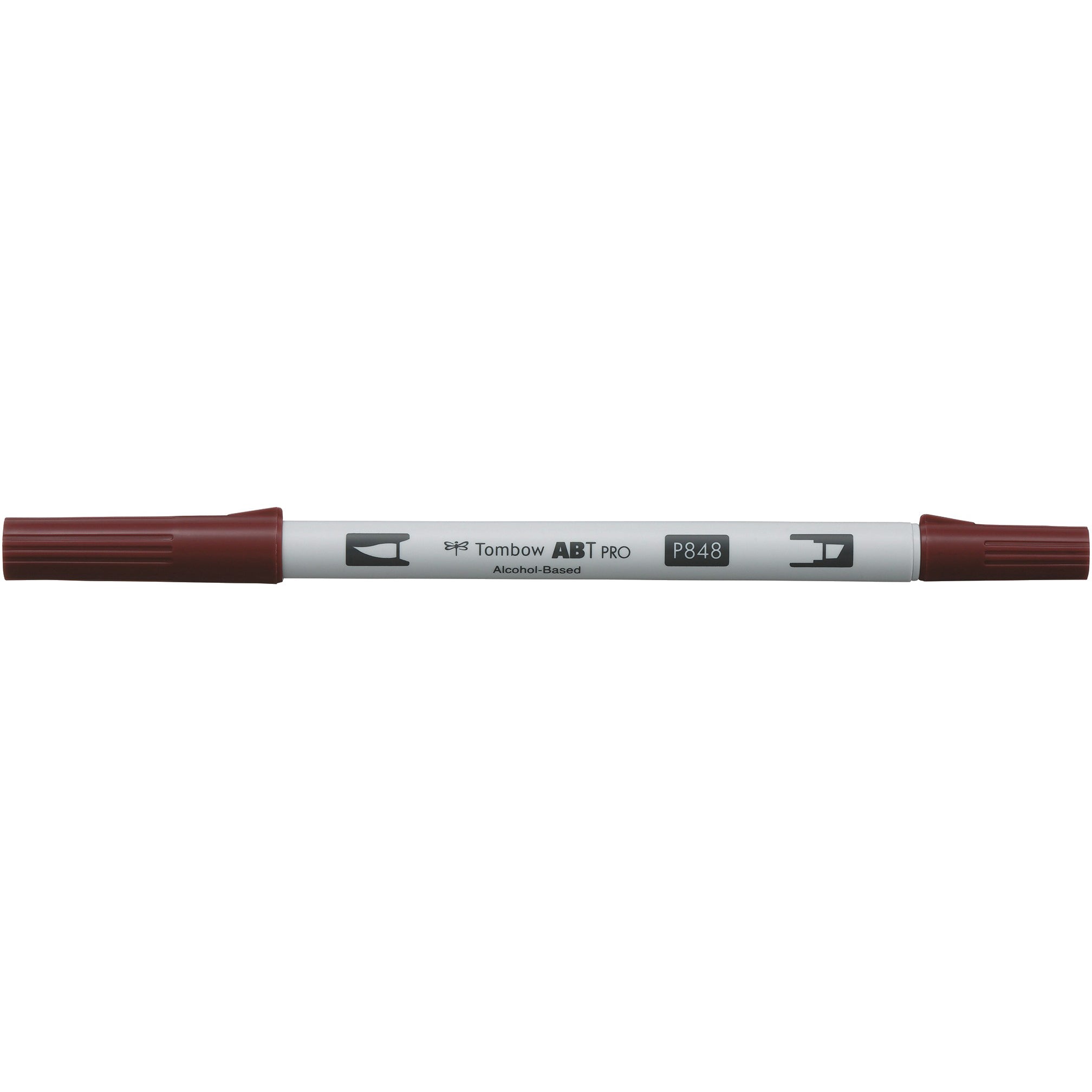 Tombow ABT PRO ABTP-848 Brush Pen, Doppelspitze – Kombi (Pinsel + Keil), 0,5–5,5 mm, alkoholbasiert, Wineberry