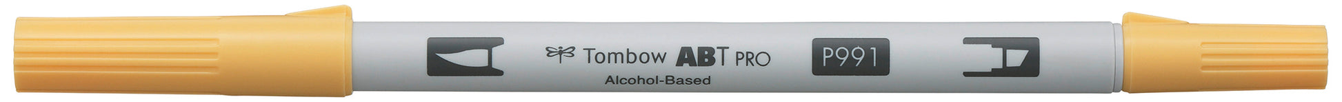Tombow ABT PRO ABTP-991 Permanentmarker – Doppeltspitze (Pinsel & Feinspitze) – Hellocker
