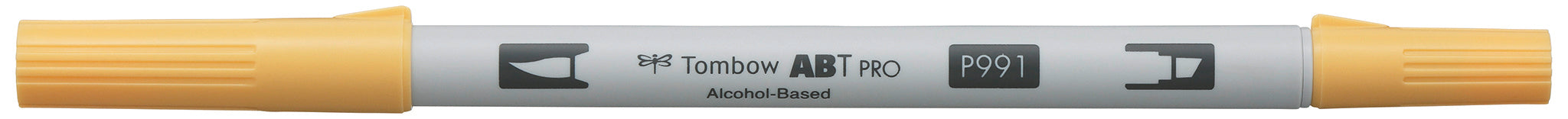 Tombow ABT PRO ABTP-991 Permanentmarker – Doppeltspitze (Pinsel & Feinspitze) – Hellocker