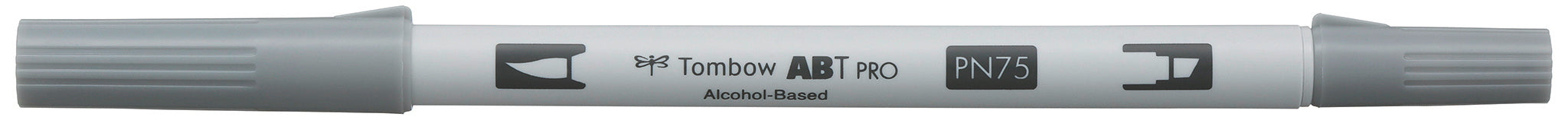Tombow ABT PRO ABTP-N75 Permanentmarker – Doppeltspitze (Pinsel & Feine Spitze) – Cool Grey 3