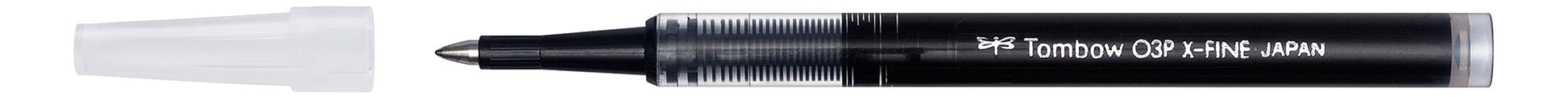 Tombow BK-LP03-3 Rollerpatrone – Schwarz, 0,3 mm, für Tombow Tintenroller, dokumentenecht
