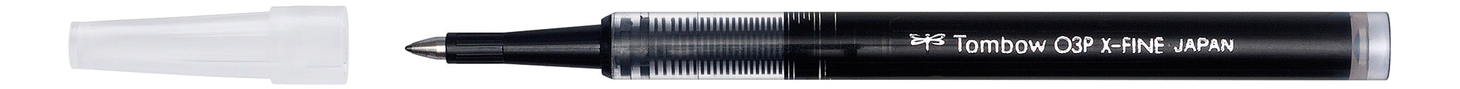 Tombow BK-LP03-3 Rollerpatrone – Schwarz, 0,3 mm, für Tombow Tintenroller, dokumentenecht