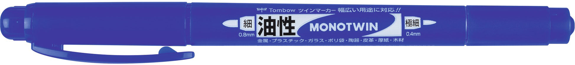 Tombow MONO twin Permanentmarker – Doppeltspitze 0,4/0,8 mm – Blau
