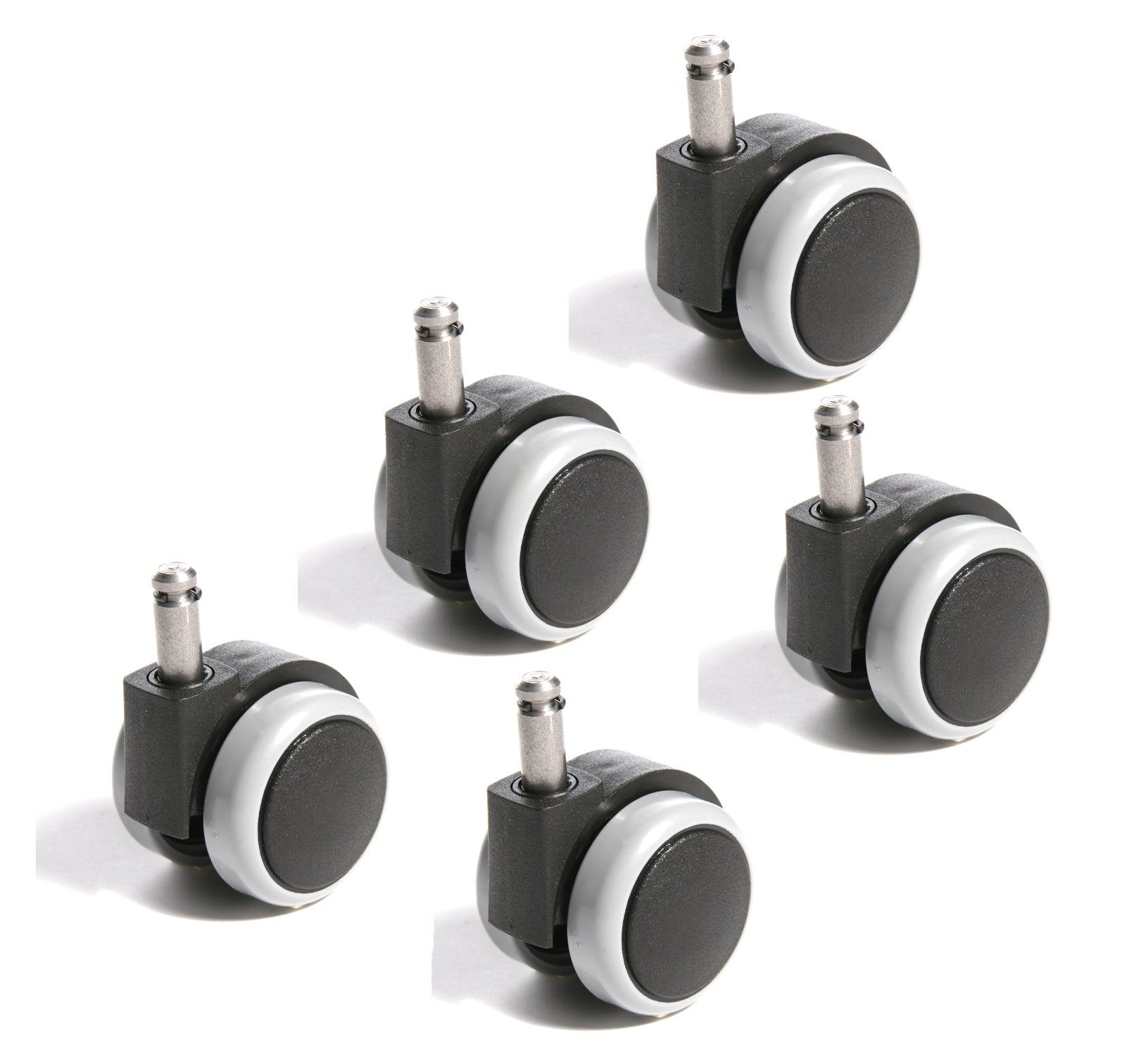 Topstar 6990-3 Stuhlrollen-Set – Kunststoff/Gummi – für harte Böden, Ø 5 cm, 5er-Set