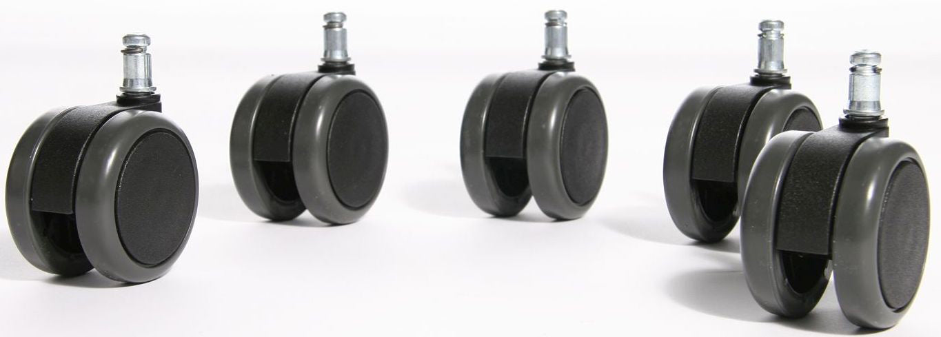 Topstar 6990 Grosses Stuhlrollen-Set – Kunststoff/Gummi – für harte Böden, Ø 6,5 cm, 5er-Set
