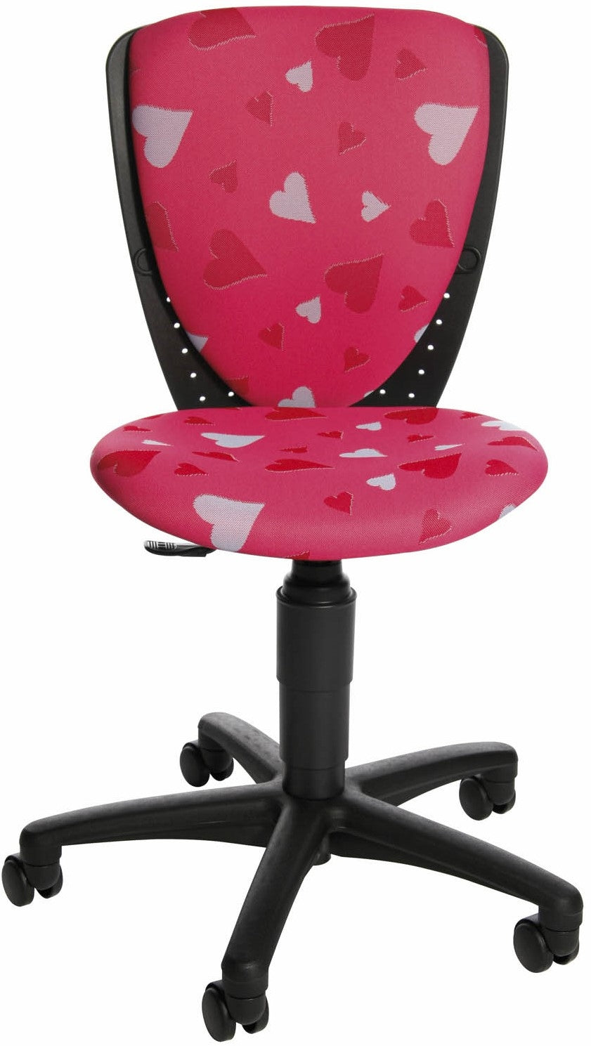 Topstar High S'cool 70570CA10 Kinder-Bürostuhl – Polsterrücken – Rosa (Herz), mit Lendenstütze