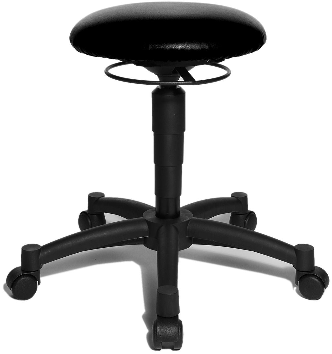 Topstar Balance BAL10 S10 Rollhocker – Stoff – Schwarz, höhenverstellbar