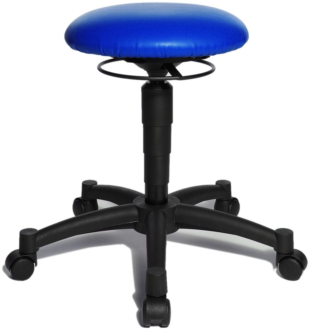 Topstar Balance BAL10 S18 Rollhocker – Stoff – Blau, höhenverstellbar, mit Rollen