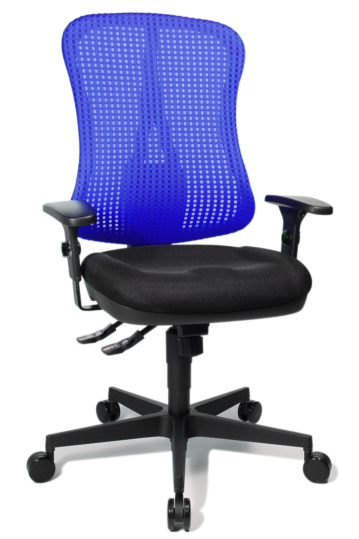 Topstar Network PS HE20P BC0 Bürostuhl – Netzrücken – Blau, 1D-Armlehnen