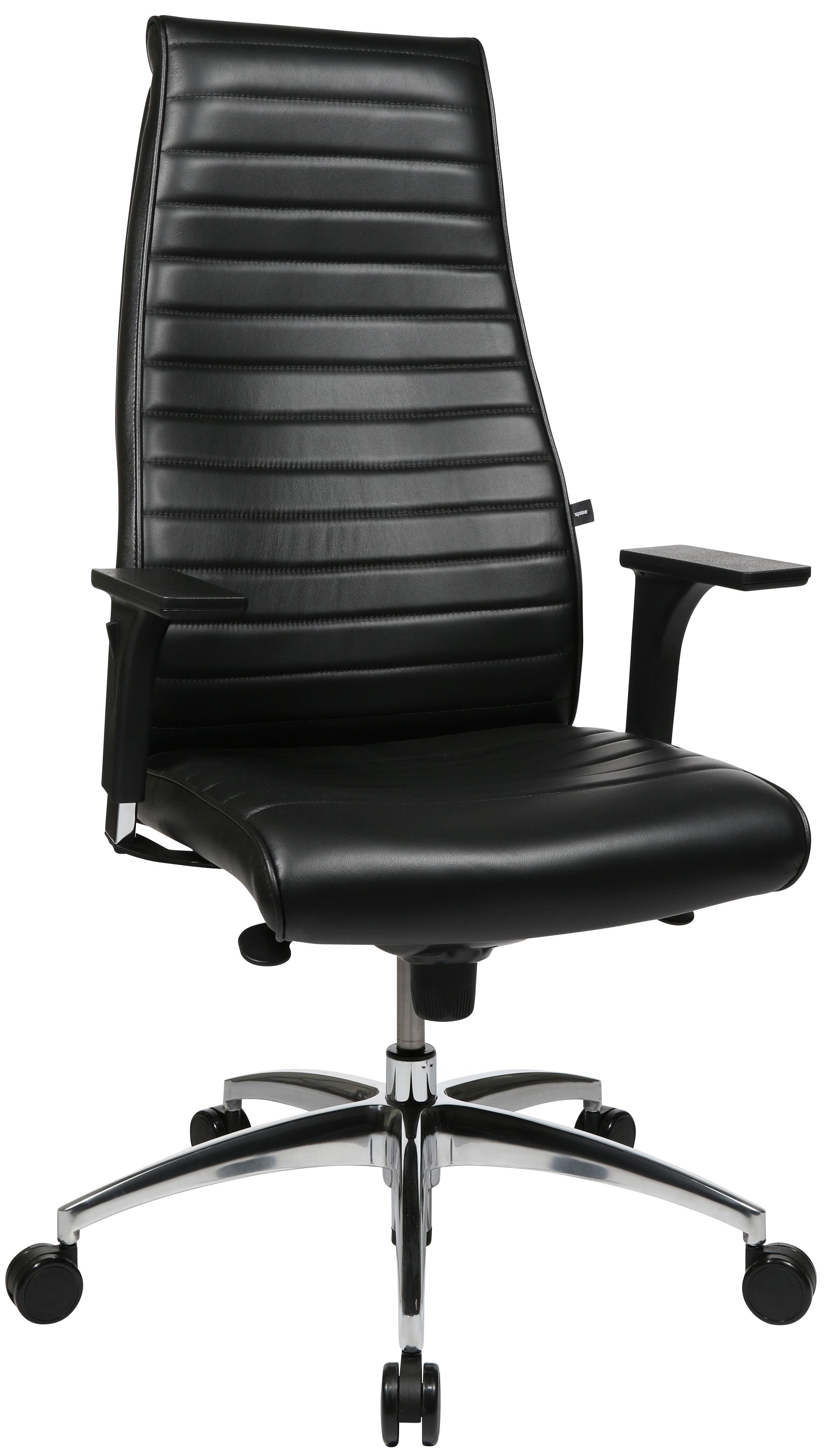 Topstar Chairman X SO9089S A Bürostuhl – Leder, Polsterrücken – Schwarz, Synchronmechanik, 1D-Armlehnen