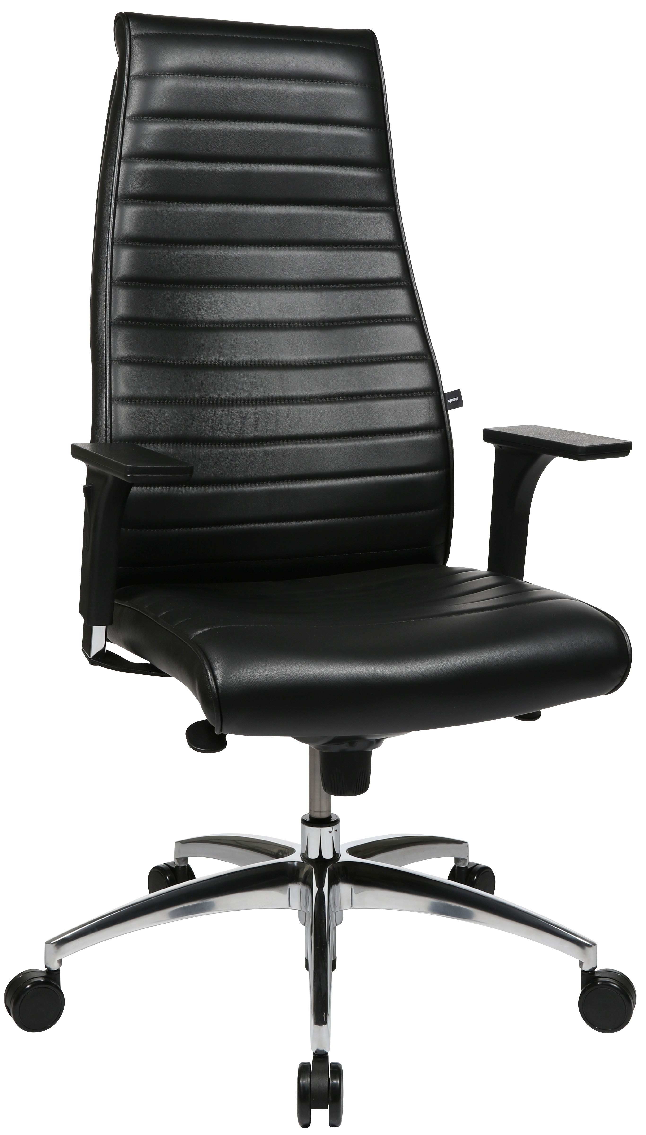 Topstar Chairman X SO9089S A Bürostuhl – Leder, Polsterrücken – Schwarz, Synchronmechanik, 1D-Armlehnen
