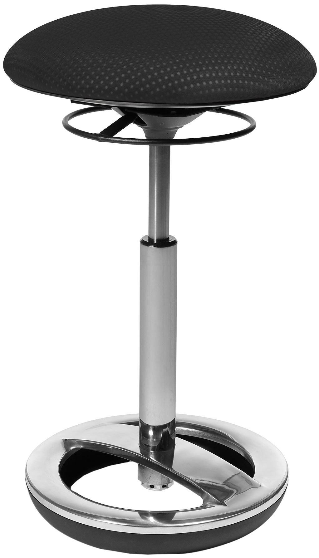 Topstar Sitness High Ron SU59BR0 Stehhocker – Aluminium-Fuss – Schwarz/Chrom, mit Schwingeffekt