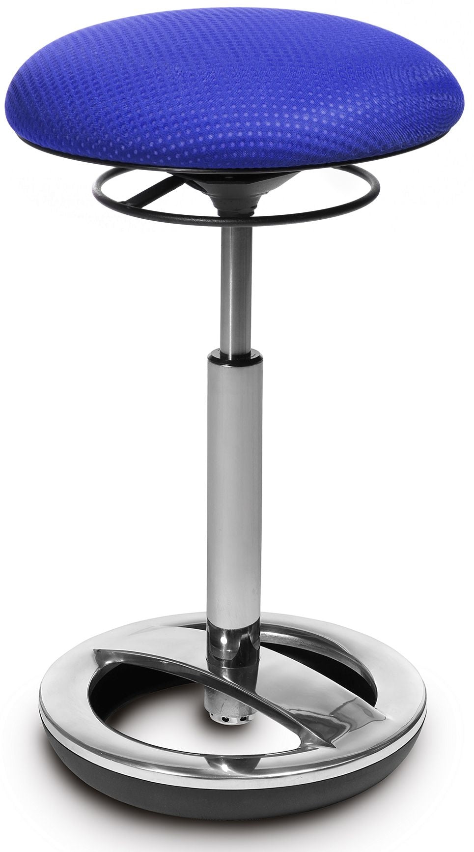 Topstar Sitness High Ron SU59BR6 Stehhocker – Stoff – Blau/Chrom, mit Schwingeffekt