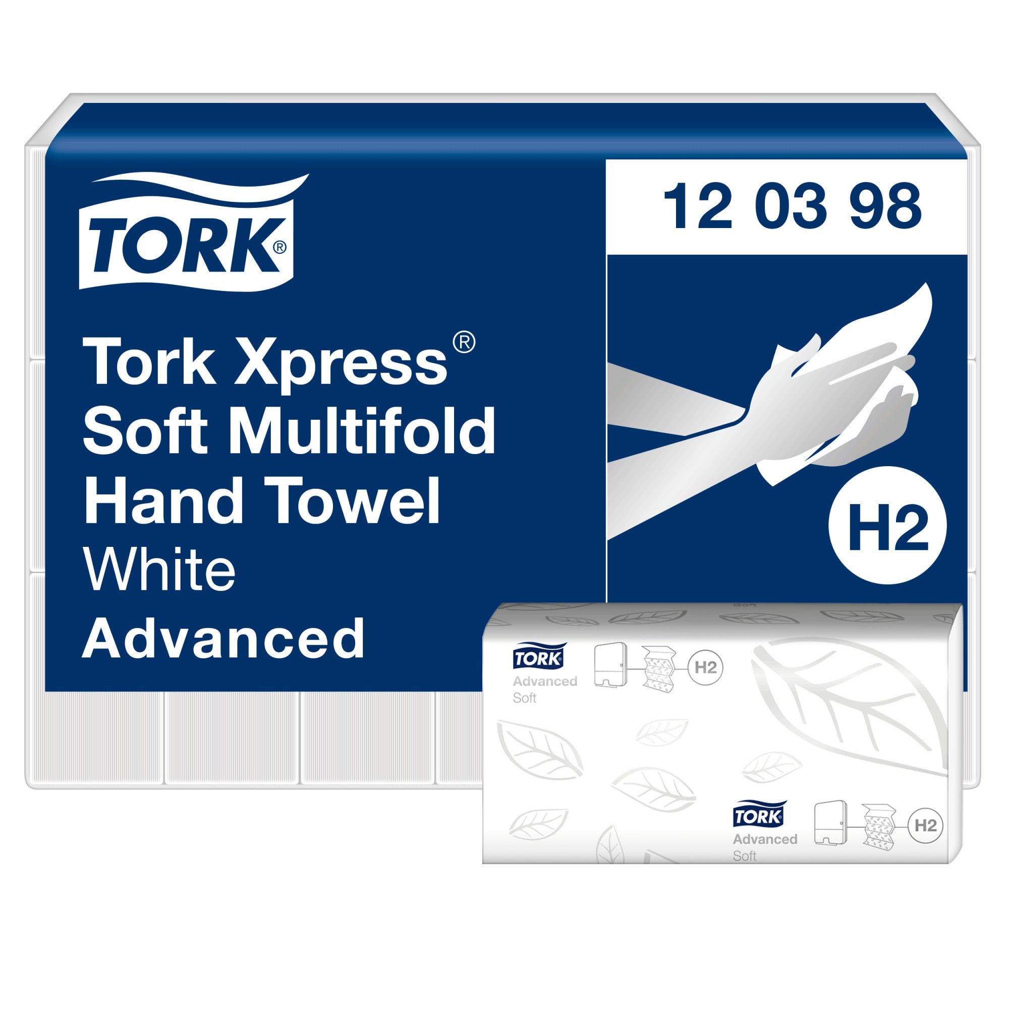 Tork Falthandtücher Z-Falz – 2-lagig, weiss – 210 × 255 mm – für H2 – Karton 21 × 180 Blatt