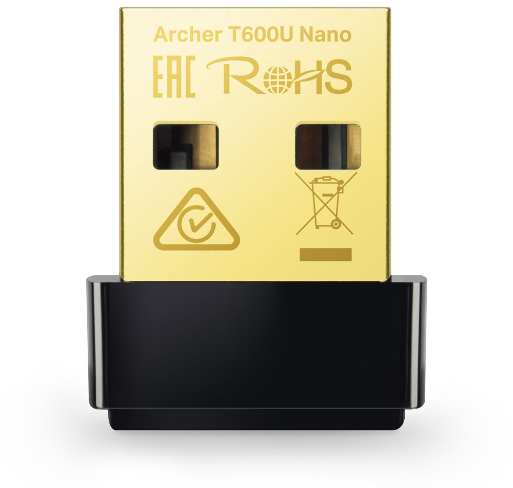 TP-Link Archer T2U Nano USB-WLAN-Adapter – Wi-Fi 5 (802.11ac), bis zu 600 Mbit/s, USB 2.0 – für PC/Laptop