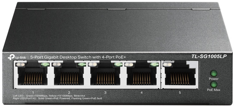 TP-Link TL-SG1005LP – Switch – 5×GbE, PoE+ 40 W