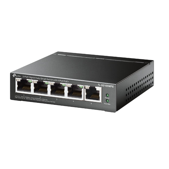 TP-Link TL-SG105MPE – Managed Switch – 5×GbE, L2, PoE+ 120 W
