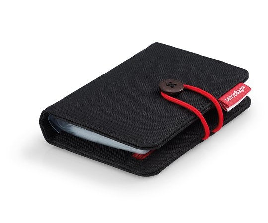 Transotype senseBag Geldbörse – 24 Klarsichthüllen, Reissverschlussfach – 85×35×116 mm – Schwarz