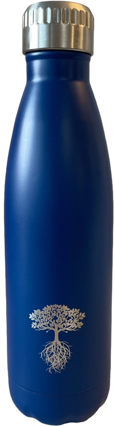 Treeck Isolierflasche 500 ml – Doppelwandig 12 h Heiss / 24 h Kalt, Edelstahl, Blau Matt