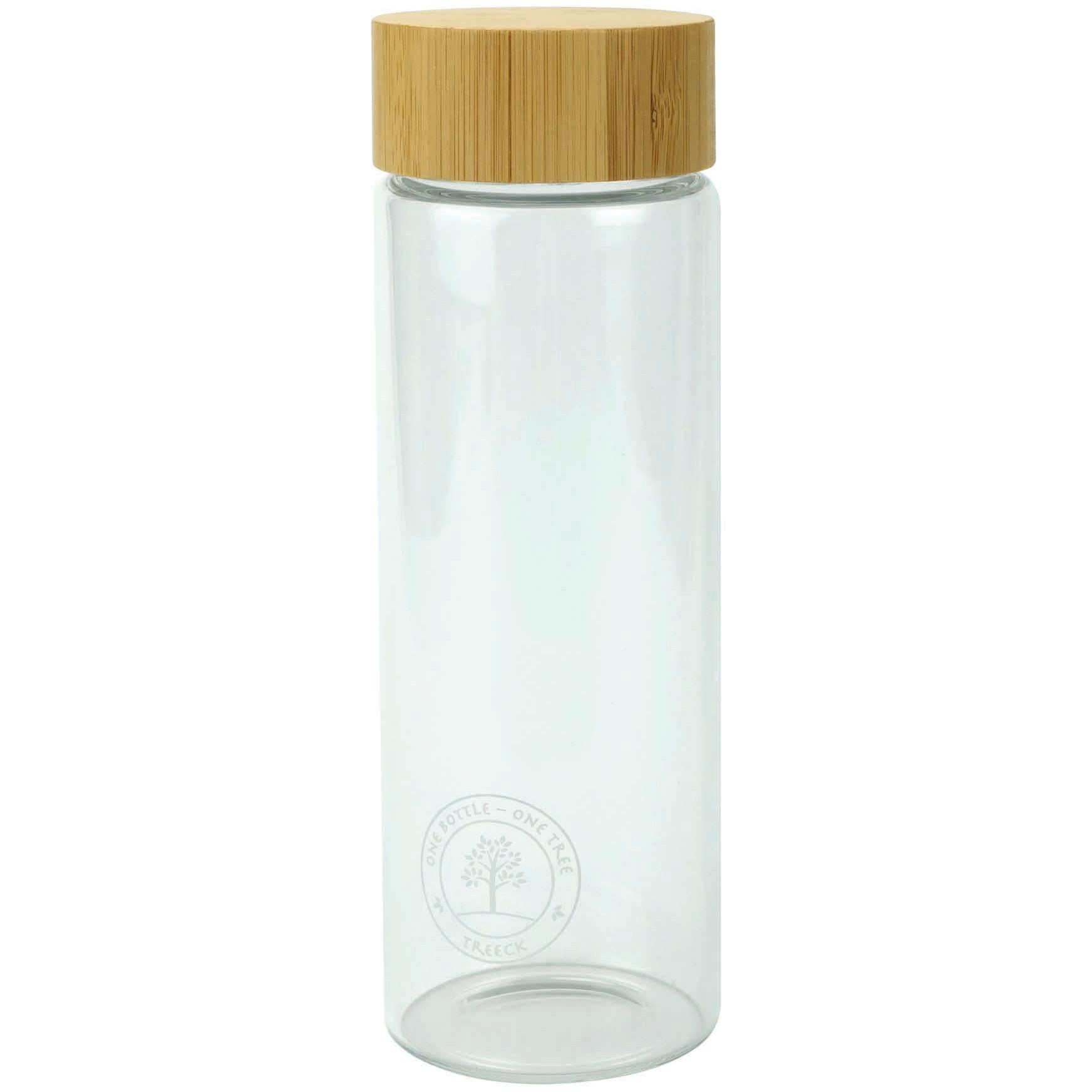 TREECK 7935.06 Trinkflasche 600 ml – Glas, Schraubdeckel (Bambus)
