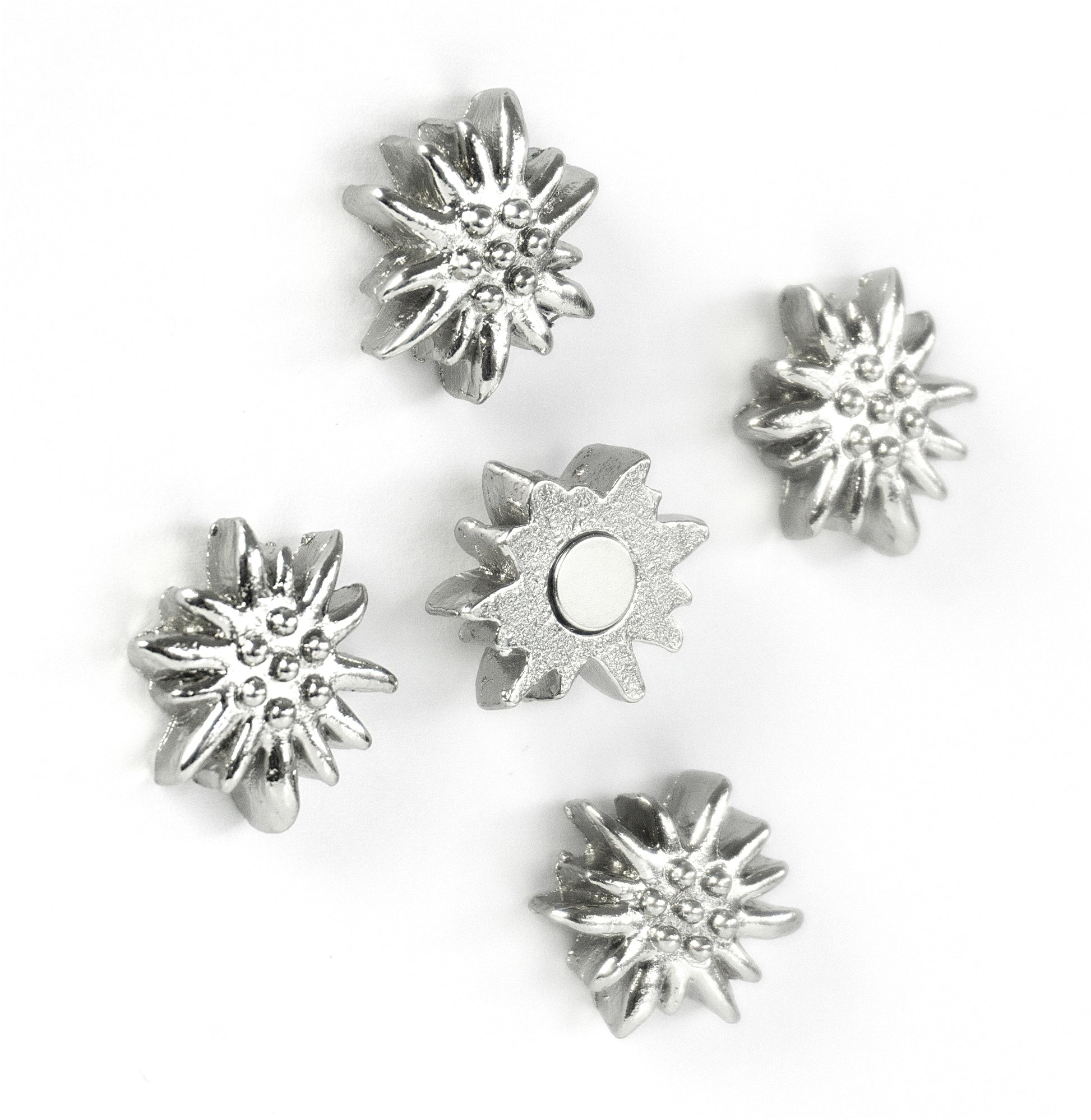 Trendform Magnet-Set Edelweiss – 5-teilig – 13,4 × 3,4 × 2 cm – silber