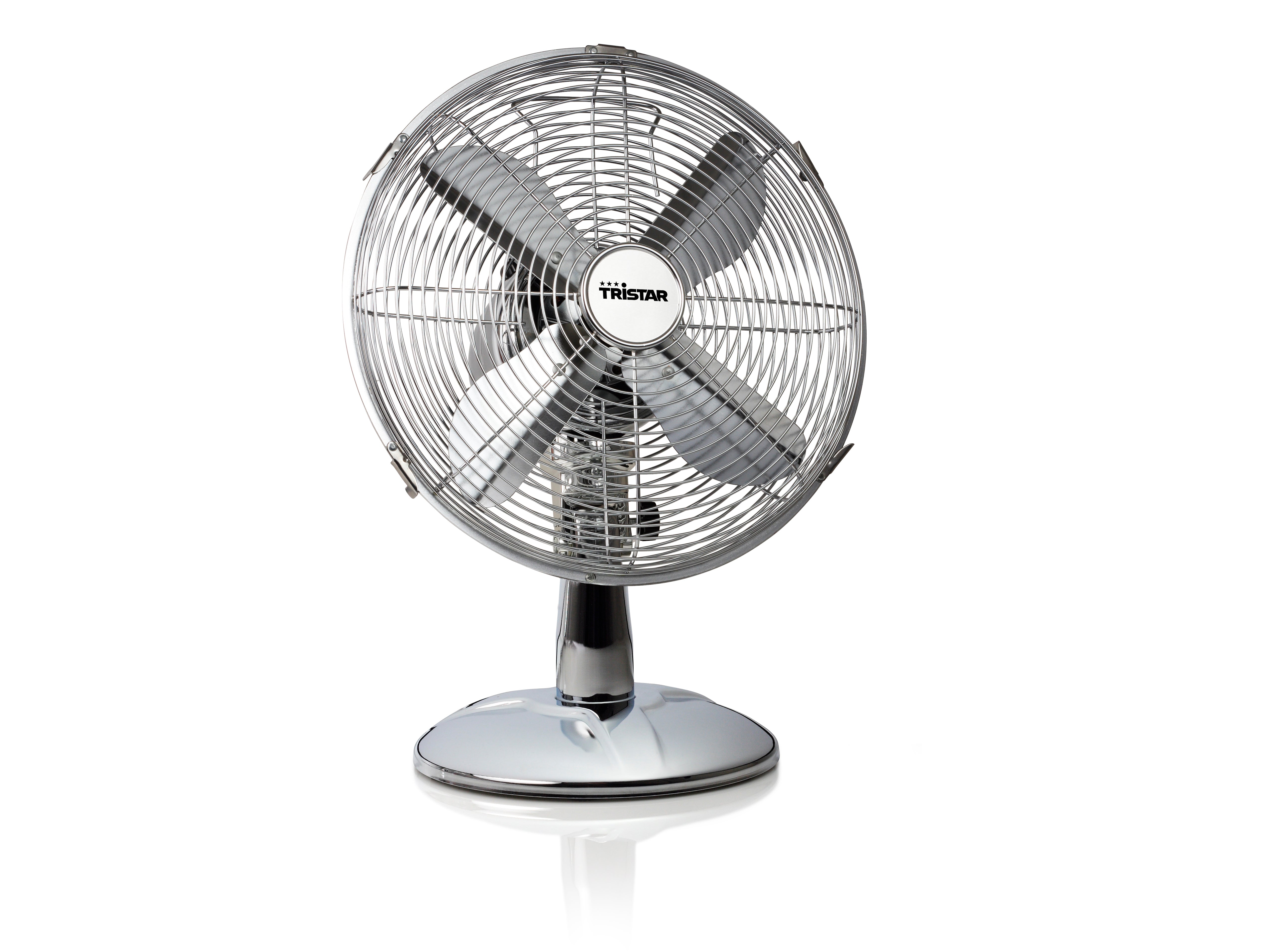 Tristar Tischventilator – 30 cm, 3 Stufen, oszillierend, 35 W, 58,6 dB, Silber