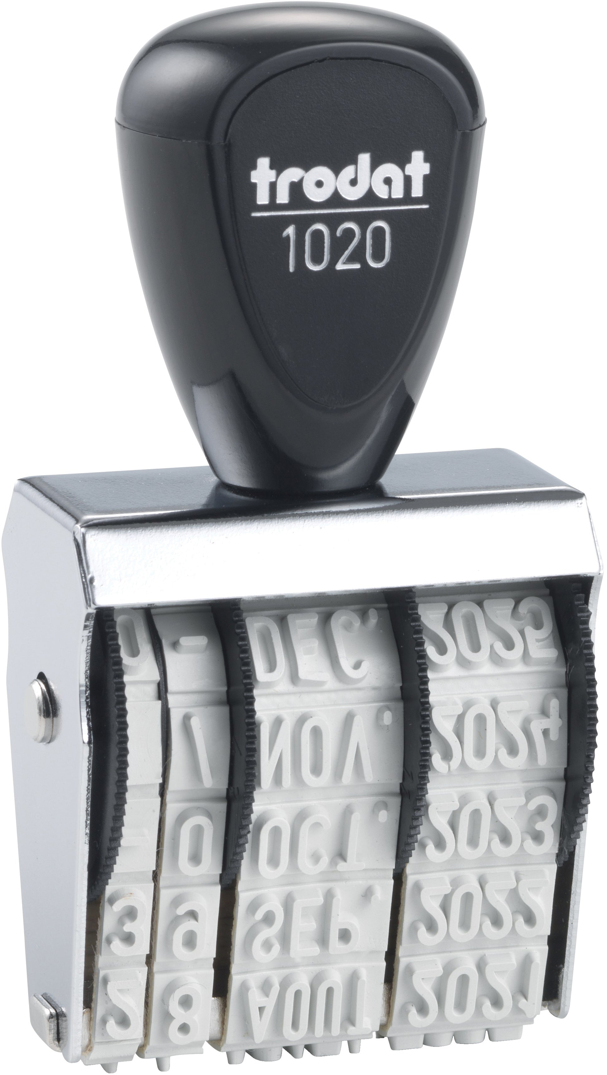 Trodat 1020F – Traditioneller Datumstempel, Abdruck 32 × 5 mm, Schrifthöhe 5 mm
