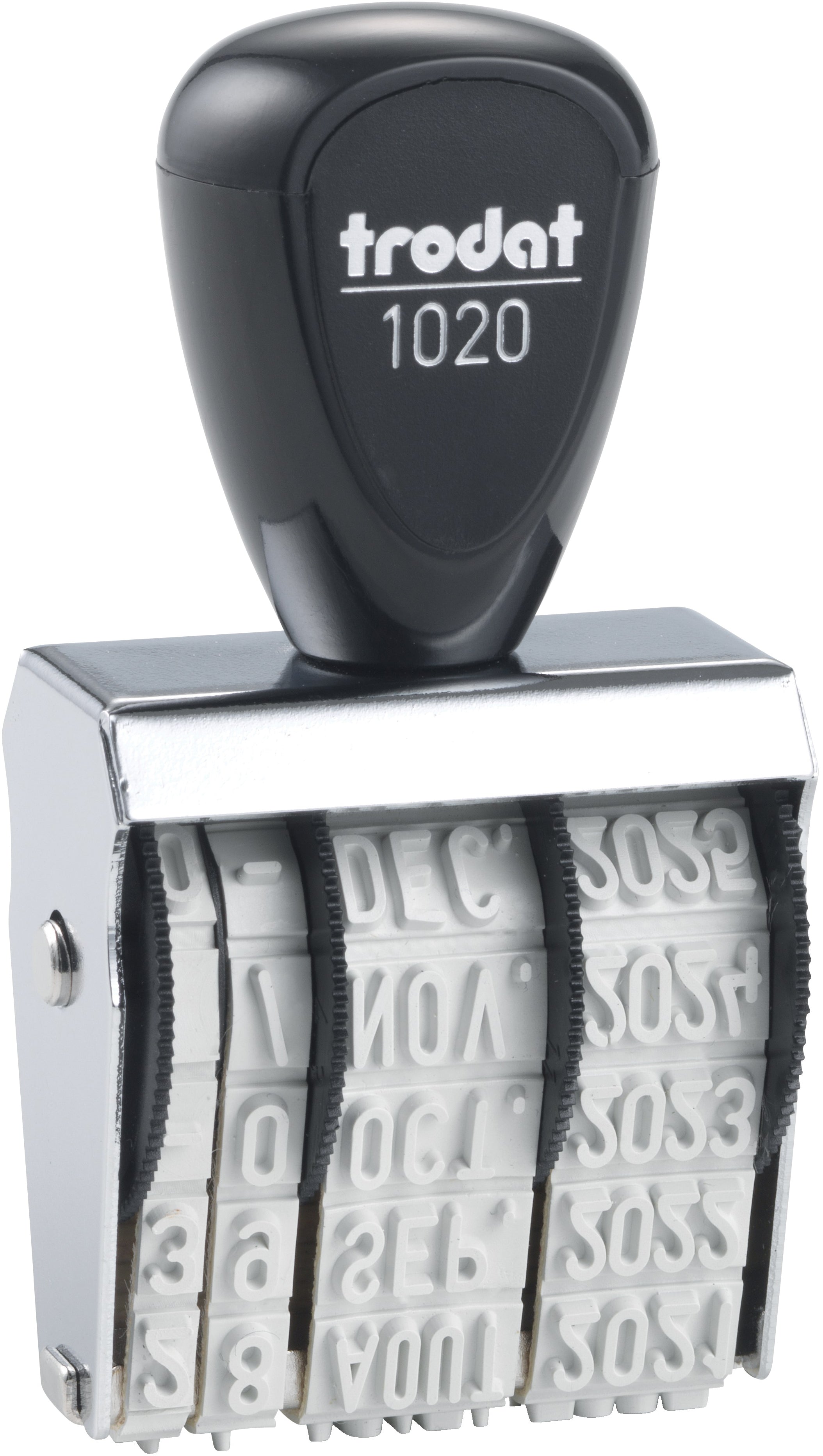 Trodat 1020F – Traditioneller Datumstempel, Abdruck 32 × 5 mm, Schrifthöhe 5 mm