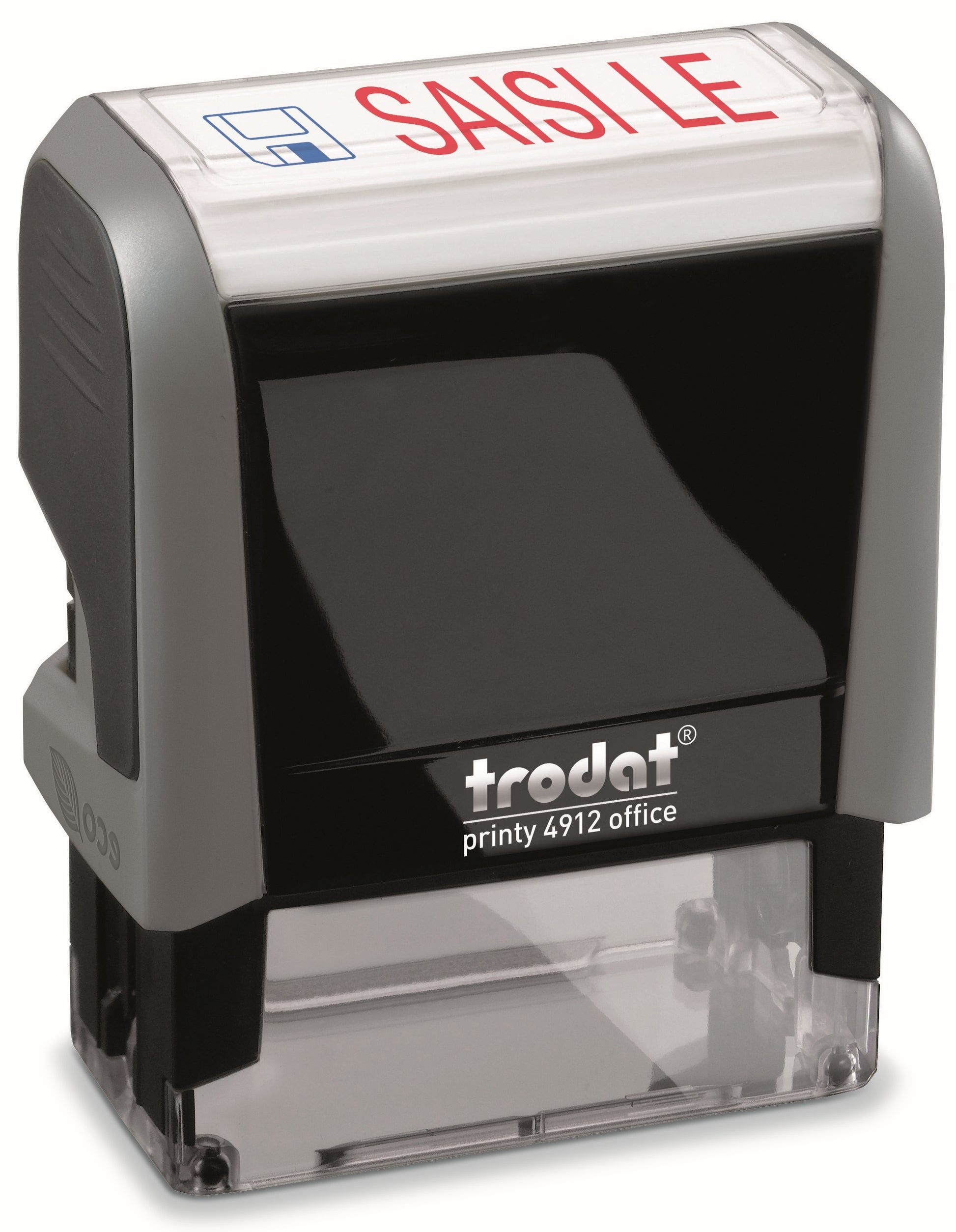 Trodat Printy 4912 – Selbstfärbender Wortstempel, Text SAISI LE, Französisch