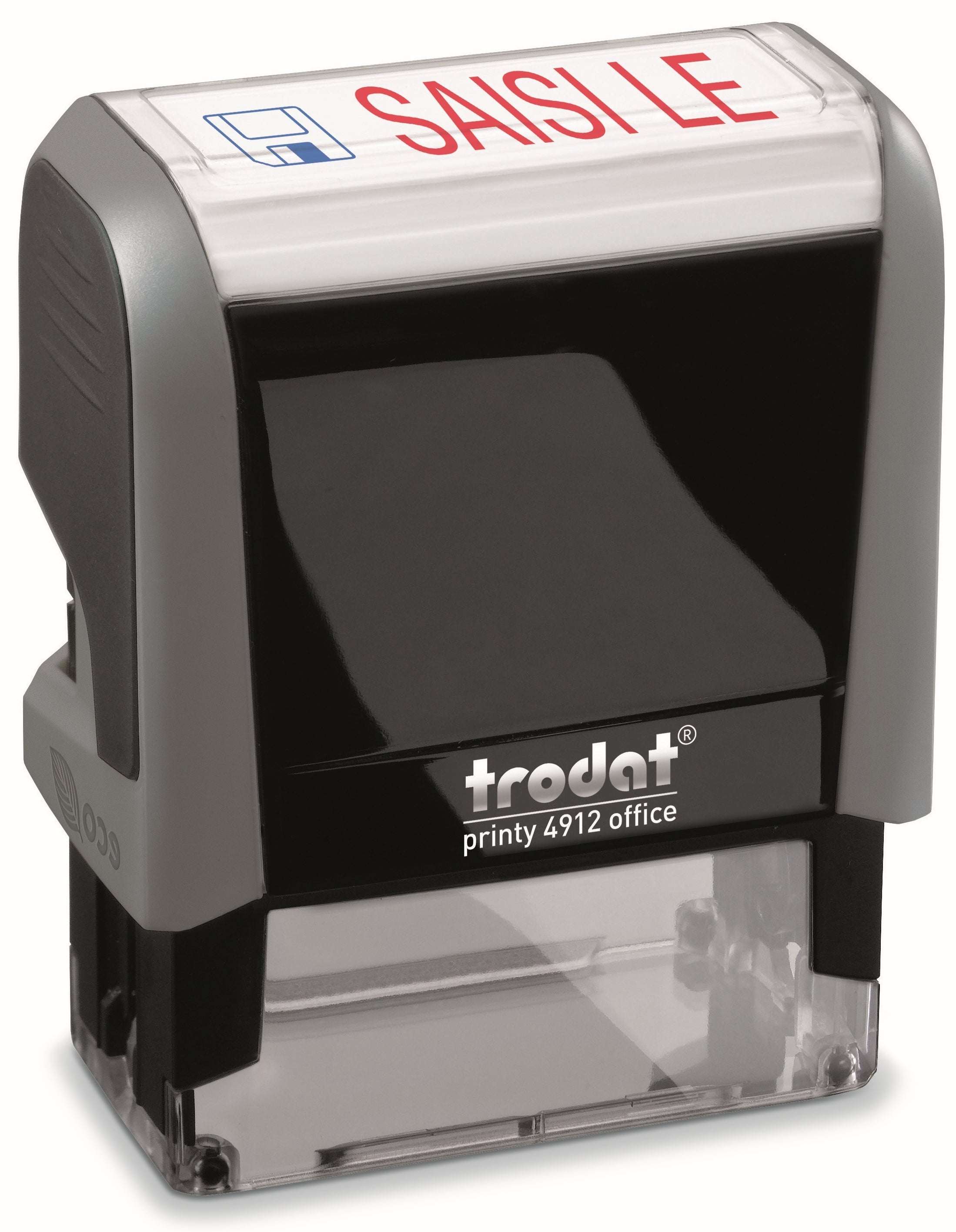 Trodat Printy 4912 – Selbstfärbender Wortstempel, Text SAISI LE, Französisch