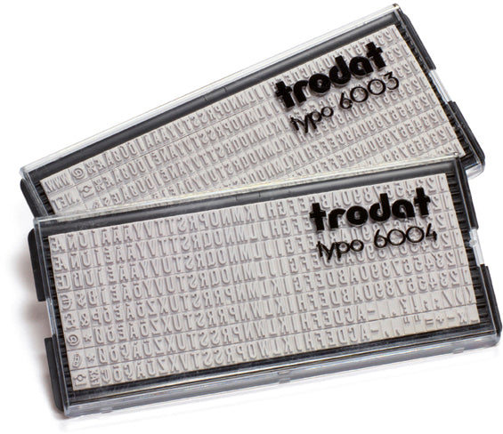 Trodat Typo 6004 – Selbstfärbender Textstempel zum Selbersetzen – Abdruck 4 mm