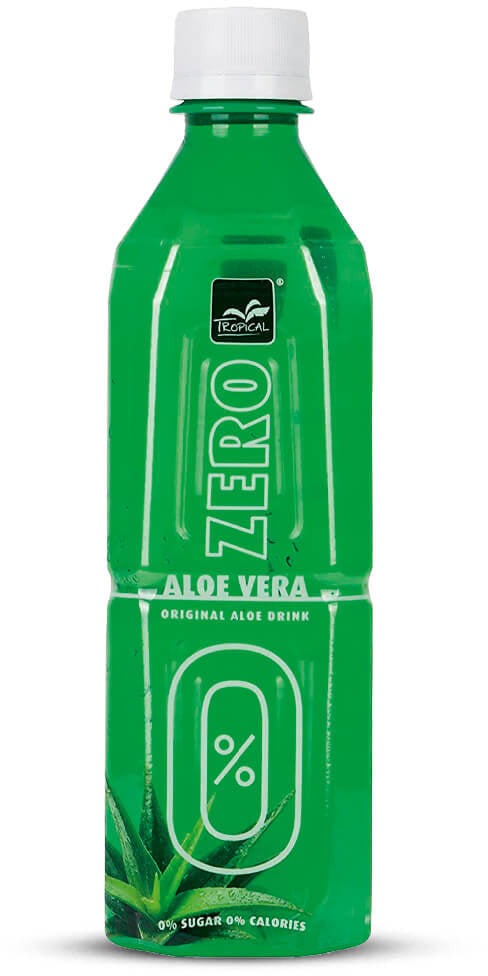 Tropical Limonade Zero, Aloe Vera, zuckerfrei – 12 × 5 dl, mit Aloe-Vera-Stückchen