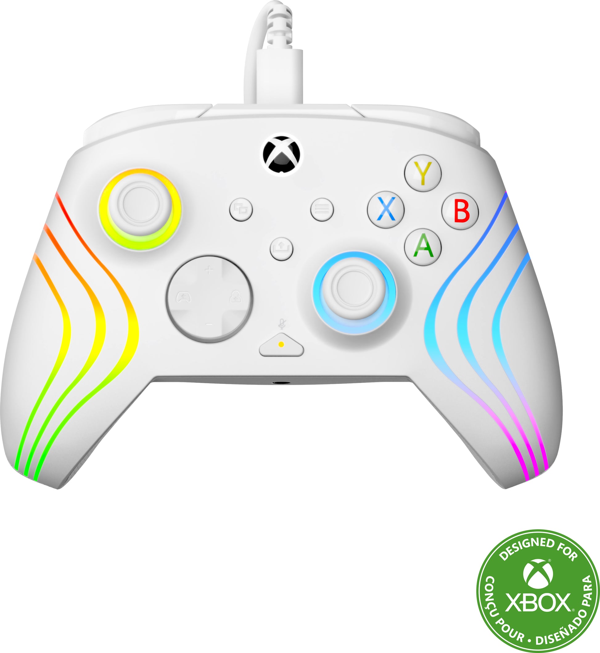 Turtle Beach Afterglow Wave – Gamepad – USB (kabelgebunden, USB-C) – RGB, 3 m Kabel – für Xbox & PC, Weiss