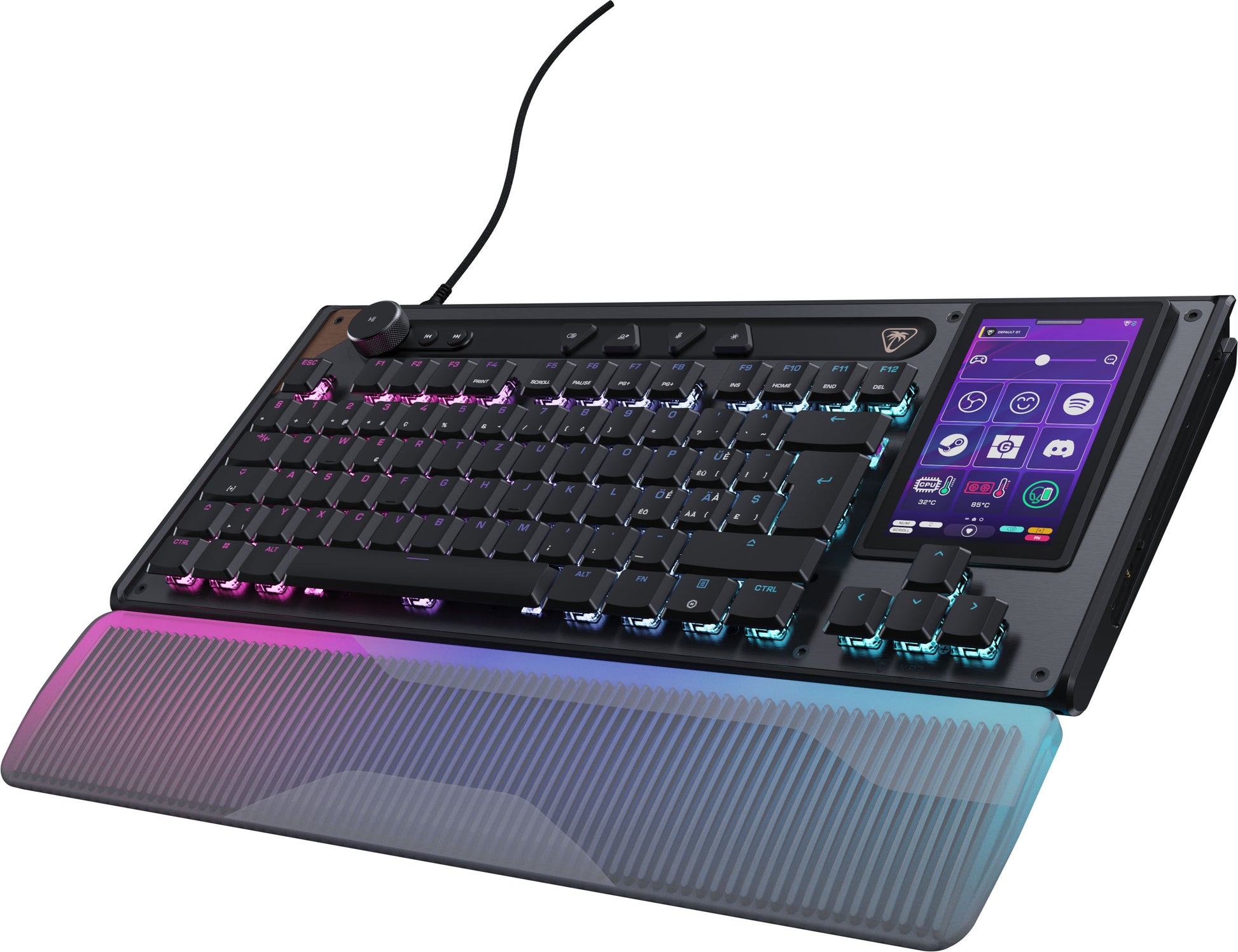 Turtle Beach Command Series KB7 – Gaming-Tastatur TKL – mechanisch (Hall-Effekt) – RGB – mit Handballenauflage