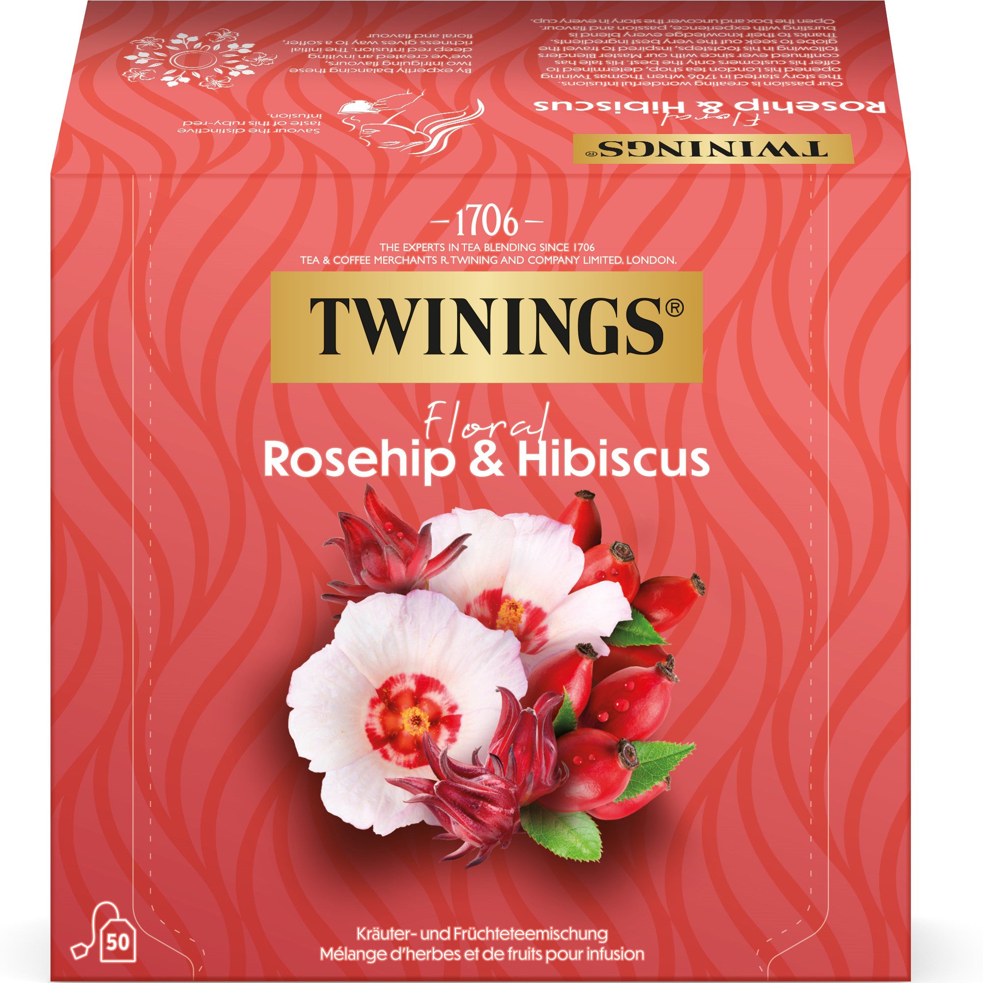 Twinings – Früchtetee Hagebutte & Hibiskus – Teebeutel 50 Beutel