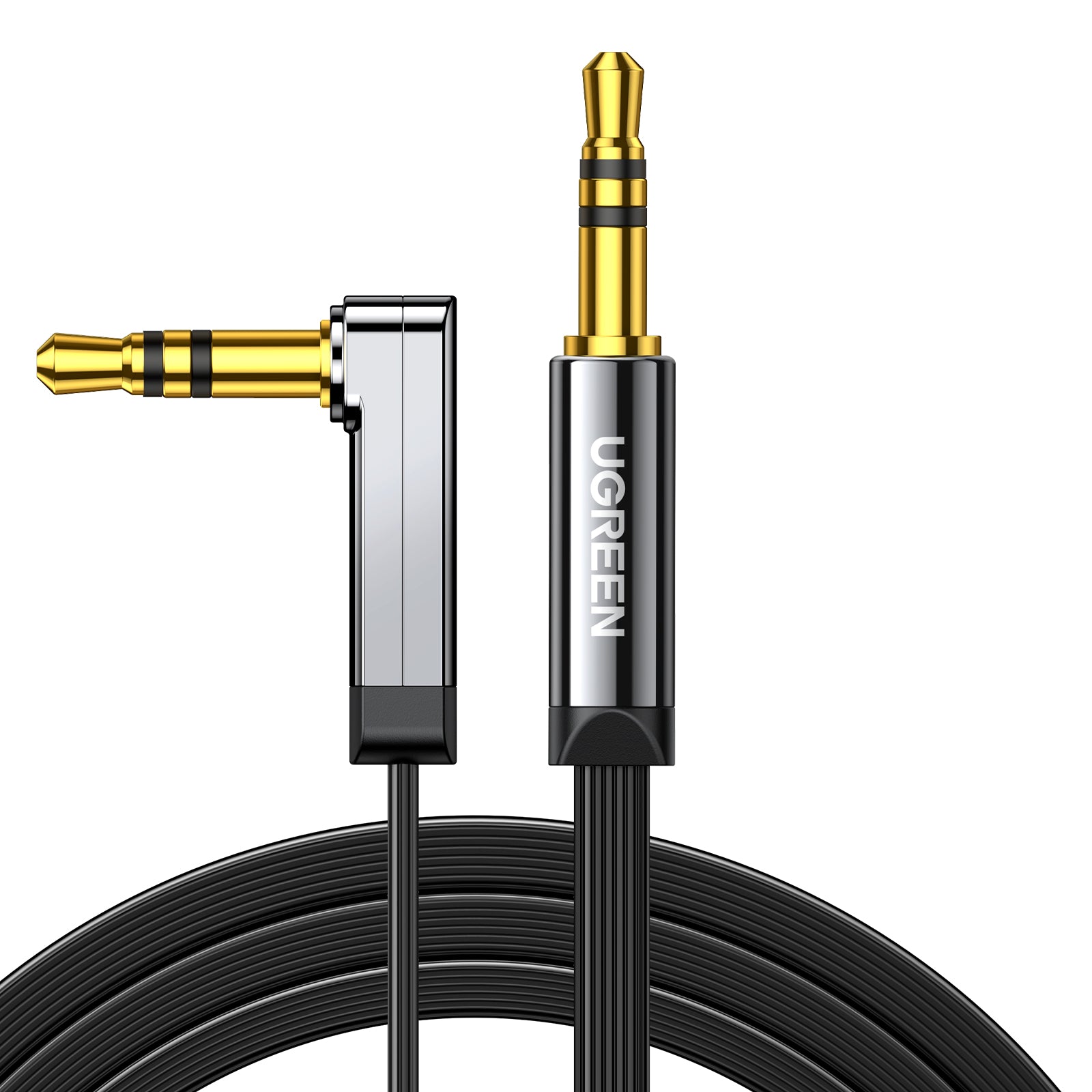 Ugreen 3,5 mm Klinkenkabel – Stecker–90° Stecker – 1 m, vergoldete Stecker