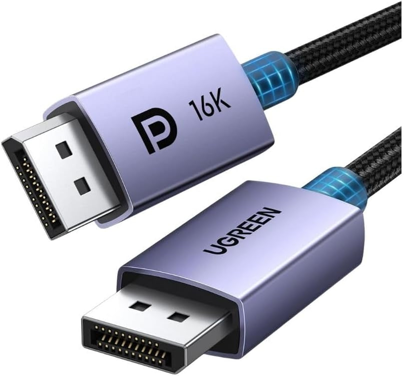 Ugreen DisplayPort Kabel DP 2.1 16K 60 Hz – 2 m – HDR, geflochten – für Geräte mit DisplayPort-Anschluss