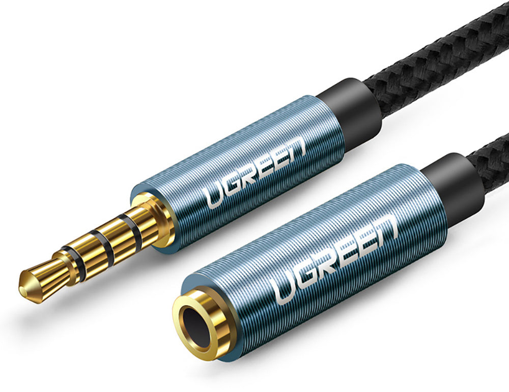 Ugreen 3,5-mm-Klinken-Verlängerungskabel – Stecker zu Buchse – 2 m, vergoldete Stecker, Nylonmantel
