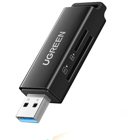 Ugreen USB-Kartenleser USB-A – SD, microSD, SDHC, SDXC – USB 3.2 Gen 1 (5 Gbit/s) – Plug & Play – Schwarz
